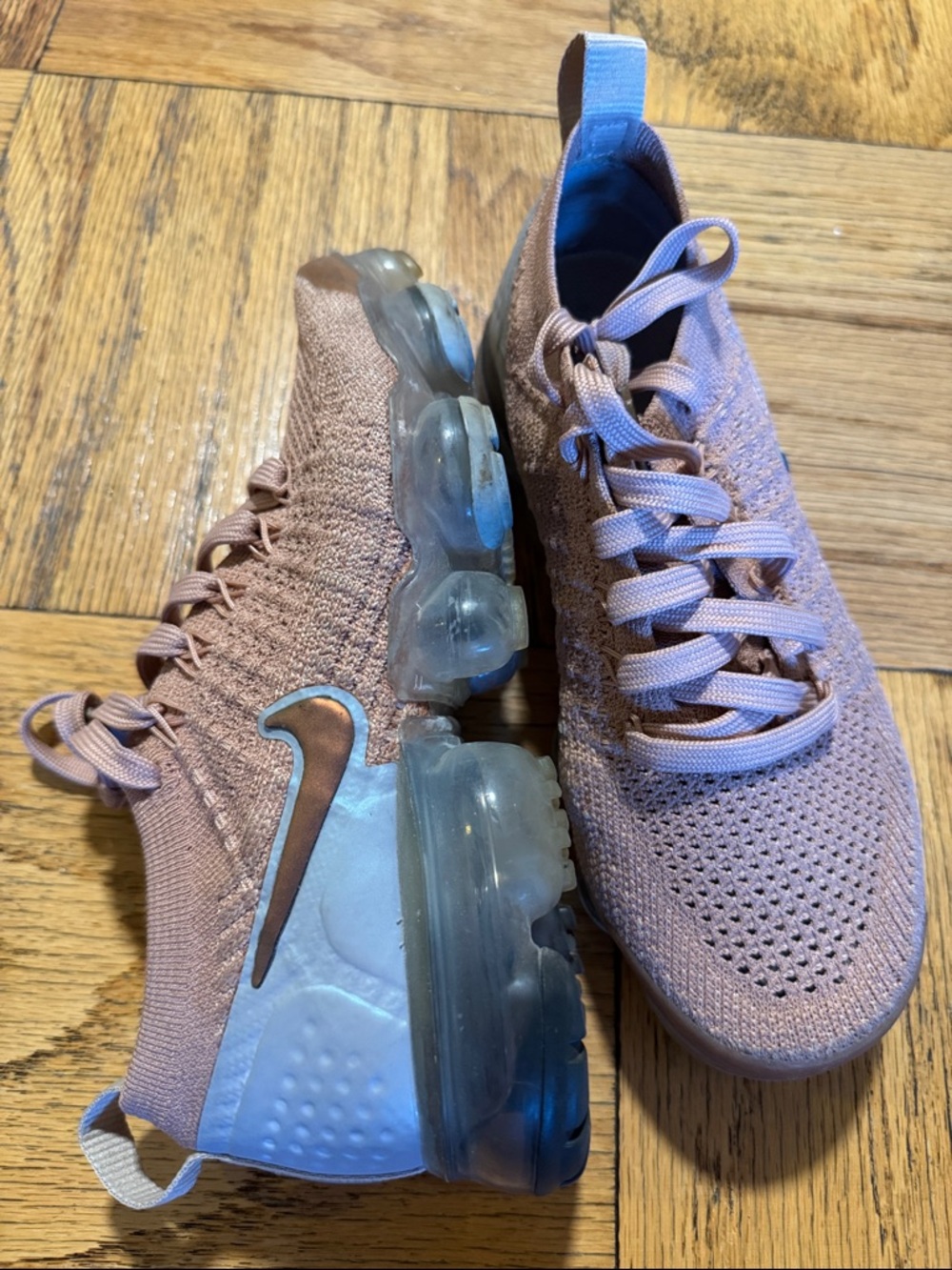 Nike Women's Dusty Pink Flyknit Air VaporMax Sneakers